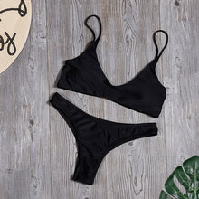 Load image into Gallery viewer, Woman Solid Sexy Bikini Set Micro Summer Tube Top Swimwear