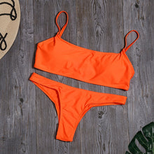 Load image into Gallery viewer, Woman Solid Sexy Bikini Set Micro Summer Tube Top Swimwear