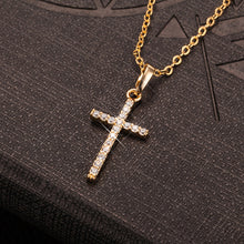 Load image into Gallery viewer, Fashion Female Cross Crystal Pendants Silver Chain