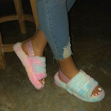 Load image into Gallery viewer, Women Furry Fur Slides Indoor Home Slippers