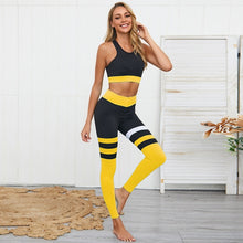 Load image into Gallery viewer, 2 Piece Suits New Stripe Patchwork Fitness Wear