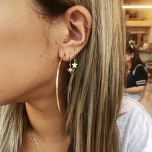Load image into Gallery viewer, New Fashion Gold Crystal Geometric Star Pendant Earrings For Women