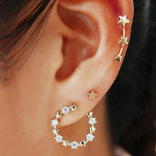 Load image into Gallery viewer, New Fashion Gold Crystal Geometric Star Pendant Earrings For Women