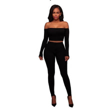 Load image into Gallery viewer, Women Knitted Lounge Wear Sets 2pcs Crop Top