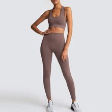 Load image into Gallery viewer, Seamless Gym Set Nylon Woman Sportswear 2 Piece Exercise Leggings