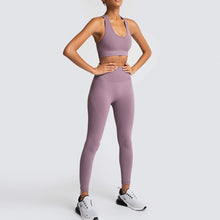 Load image into Gallery viewer, Seamless Gym Set Nylon Woman Sportswear 2 Piece Exercise Leggings
