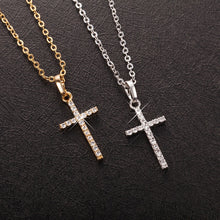 Load image into Gallery viewer, Fashion Female Cross Crystal Pendants Silver Chain