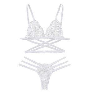 Women Bikini Set Solid Swimming Lace Bikini