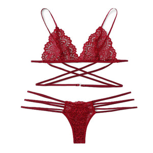 Women Bikini Set Solid Swimming Lace Bikini
