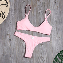 Load image into Gallery viewer, Woman Solid Sexy Bikini Set Micro Summer Tube Top Swimwear
