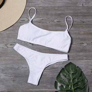 Woman Solid Sexy Bikini Set Micro Summer Tube Top Swimwear