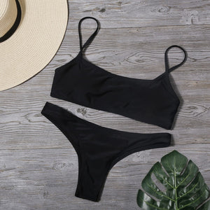 Woman Solid Sexy Bikini Set Micro Summer Tube Top Swimwear