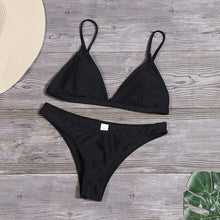 Load image into Gallery viewer, Sexy Brazilian Bikini Set Women Solid High Cut Swimsuit
