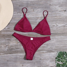 Load image into Gallery viewer, Sexy Brazilian Bikini Set Women Solid High Cut Swimsuit

