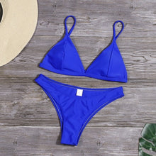 Load image into Gallery viewer, Sexy Brazilian Bikini Set Women Solid High Cut Swimsuit
