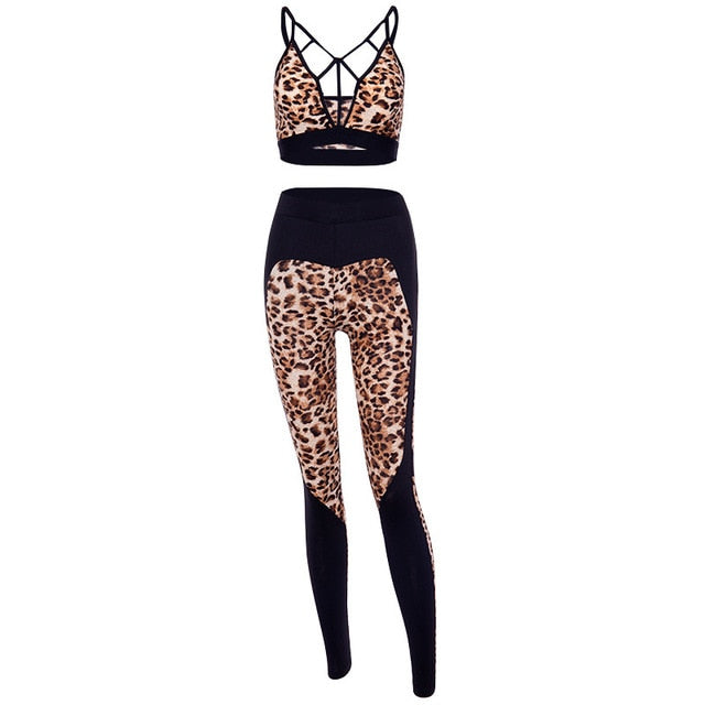 Leopard Print Ensemble Women Sportswear