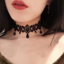 Load image into Gallery viewer, fashion Crystal Tassel Tattoo Choker Necklace
