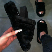 Load image into Gallery viewer, Women Furry Fur Slides Indoor Home Slippers
