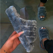Load image into Gallery viewer, Women Furry Fur Slides Indoor Home Slippers

