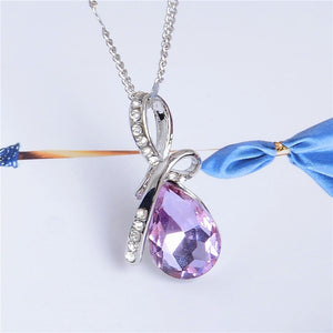Fashion 10 Colors Austrian Crystal Water Drop Pendants&Necklaces