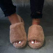 Load image into Gallery viewer, Women Furry Fur Slides Indoor Home Slippers
