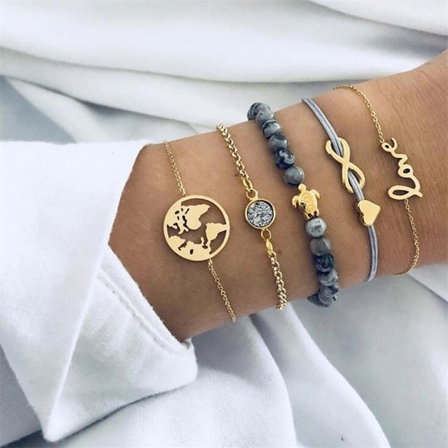 Fashion gold bracelet women knot adjustable bracelet jewelry