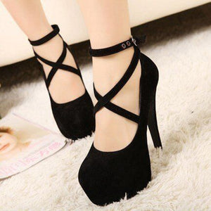 Cross-tied Ankle Strap Party Shoes