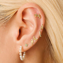 Load image into Gallery viewer, New Fashion Gold Crystal Geometric Star Pendant Earrings For Women

