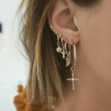 Load image into Gallery viewer, New Fashion Gold Crystal Geometric Star Pendant Earrings For Women
