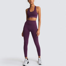 Load image into Gallery viewer, Seamless Gym Set Nylon Woman Sportswear 2 Piece Exercise Leggings
