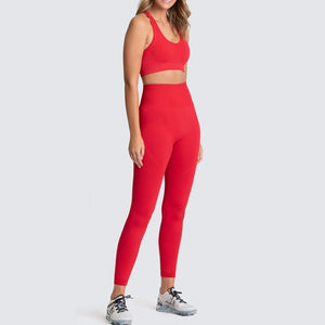 Seamless Gym Set Nylon Woman Sportswear 2 Piece Exercise Leggings