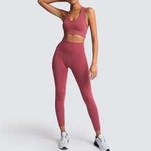 Load image into Gallery viewer, Seamless Gym Set Nylon Woman Sportswear 2 Piece Exercise Leggings
