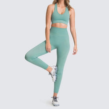 Load image into Gallery viewer, Seamless Gym Set Nylon Woman Sportswear 2 Piece Exercise Leggings

