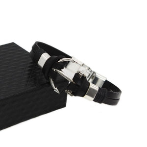 explosion models European and American fashion leather woven bracelet anchor