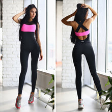 Load image into Gallery viewer, Sexy Women Backless Workout Bandage Patchwork Yoga
