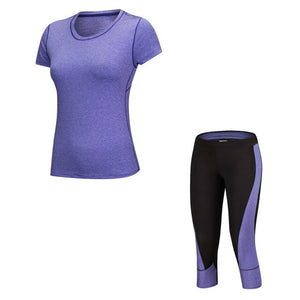 Sexy Yoga Set Running Tracksuit Gym T-shirt