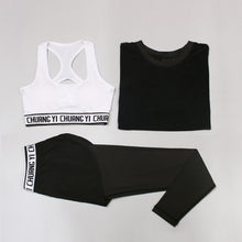Load image into Gallery viewer, Female Fitness Wear Quick-drying Mesh Yoga Clothing Three-piece Set
