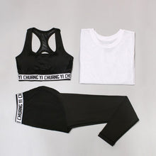 Load image into Gallery viewer, Female Fitness Wear Quick-drying Mesh Yoga Clothing Three-piece Set
